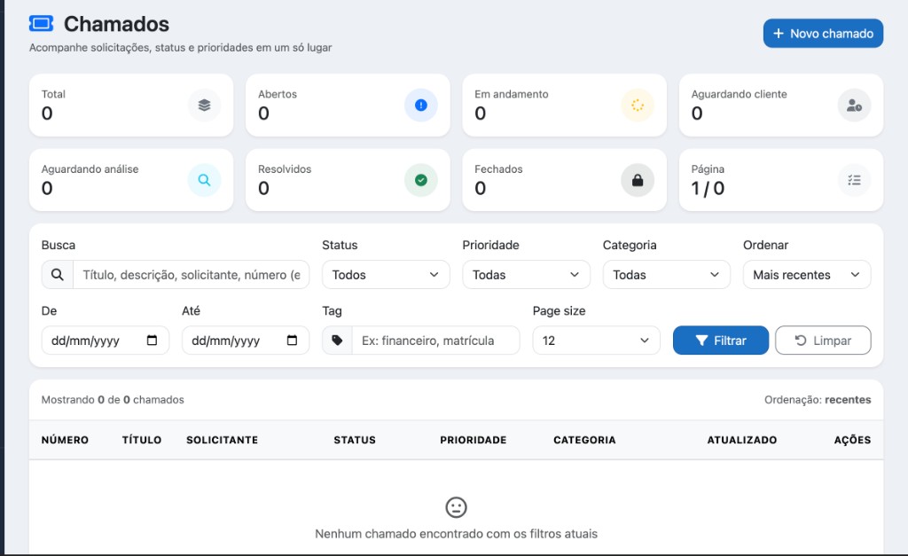 Sistema de chamados e help desk